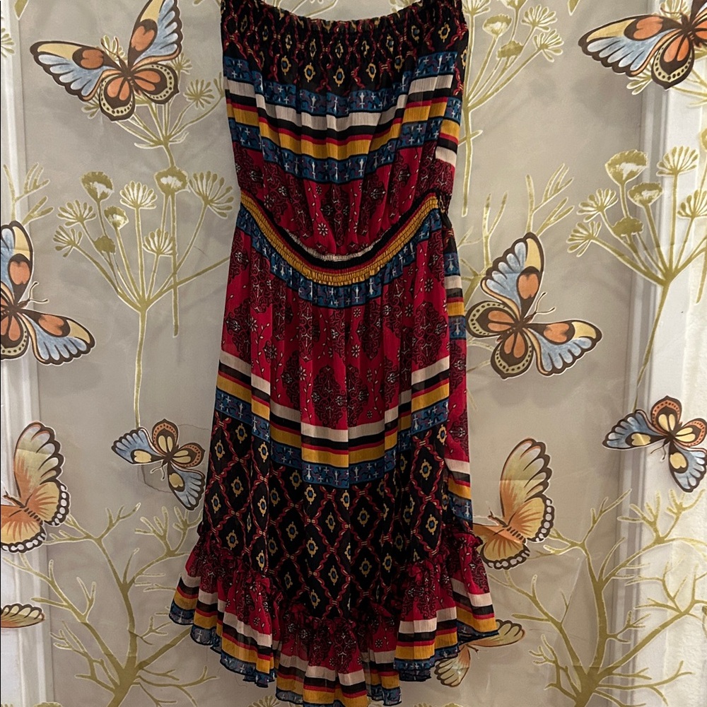 Forever 21 “Candy Couture Boho” Multi Colored Patterned Strapless Sundress S/P